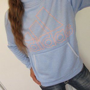 ADIDAS Hoodie Size Medium Baby Blue Pullover Sweatshirt Climawarm